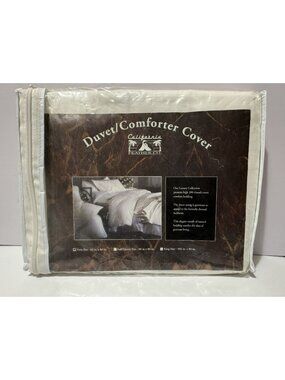 California Feather Twin Duvet Cover Classic White Size 62 x 86" 200 TC  NEW